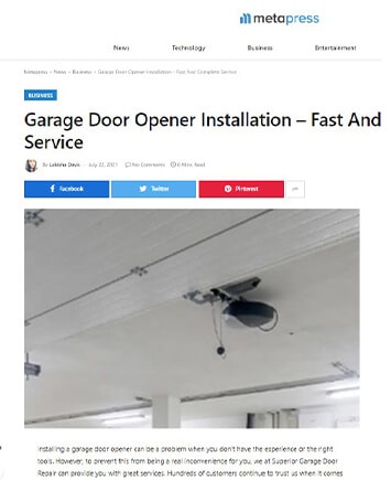 Garage Door Opener Installation – Fast And Complete Service