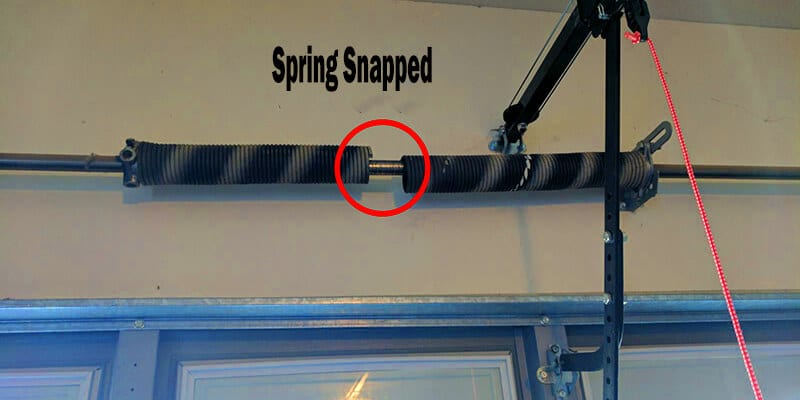 garage door spring snapped - Superior Garage Door Repair.